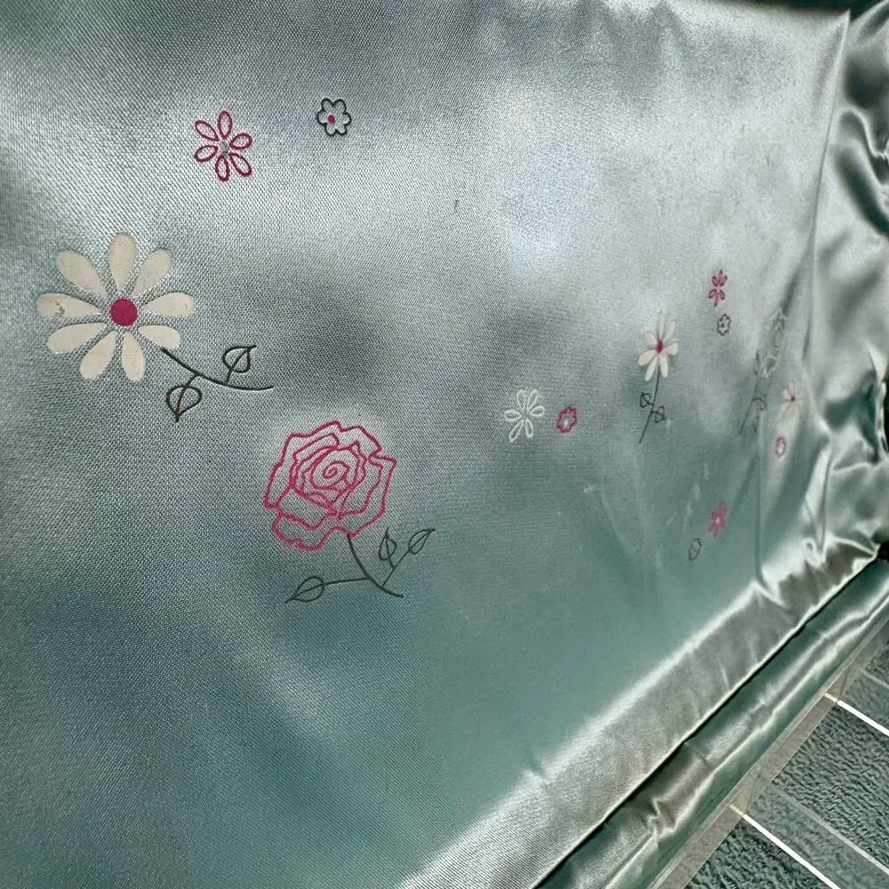 Vintage Farrington Texol Blue Floral Jewelry Box, Hard Case Organizer
